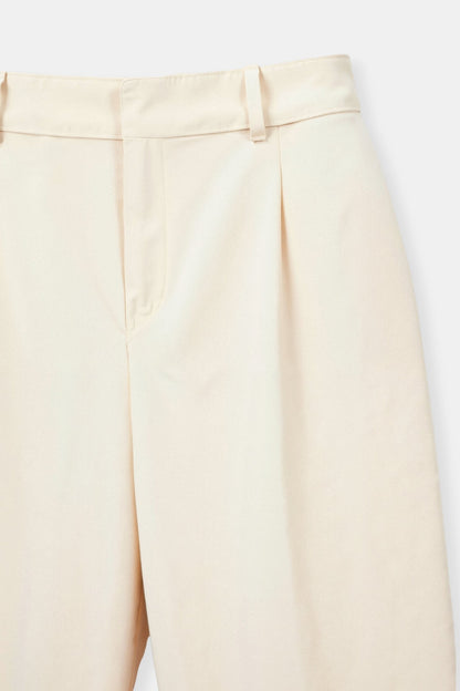Pantalon Femme Élégant Taille Évasée avec Plis