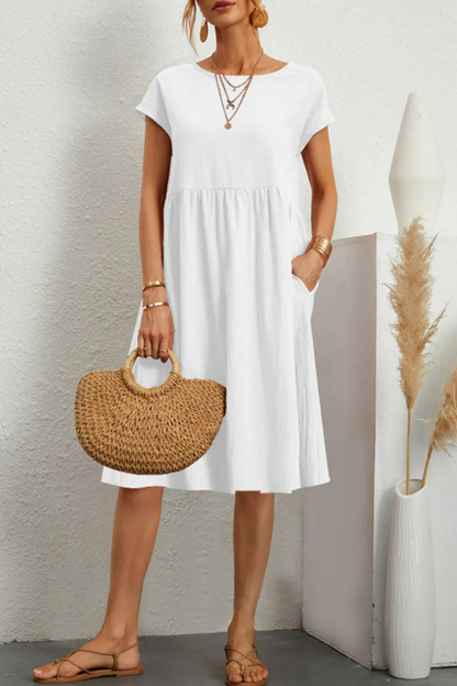 Robe Femme Décontractée avec Détails Brodés et Patchwork Coloré