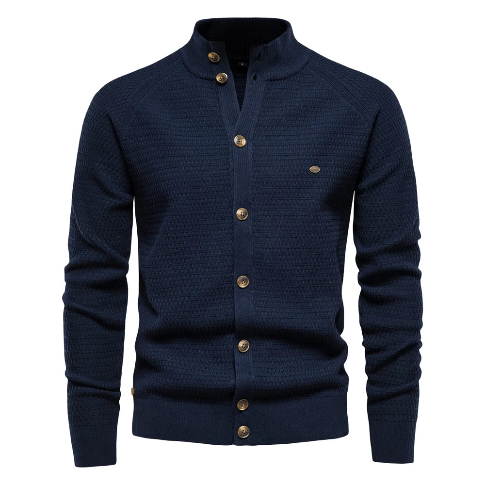 Pull à Boutons Classique en Col Rond pour Homme