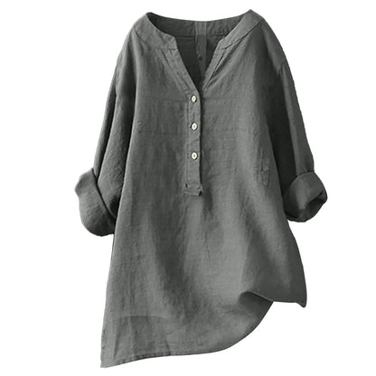 Blouse Femme Chic en Tissu Léger avec Col Rouge Élégant