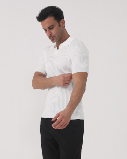 Chemise Homme Col V Poloshirt Coton Décontracté