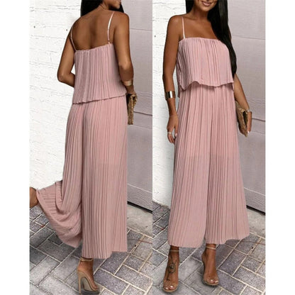 Robe de Soirée Plissée Élégante avec Bretelles Réglables