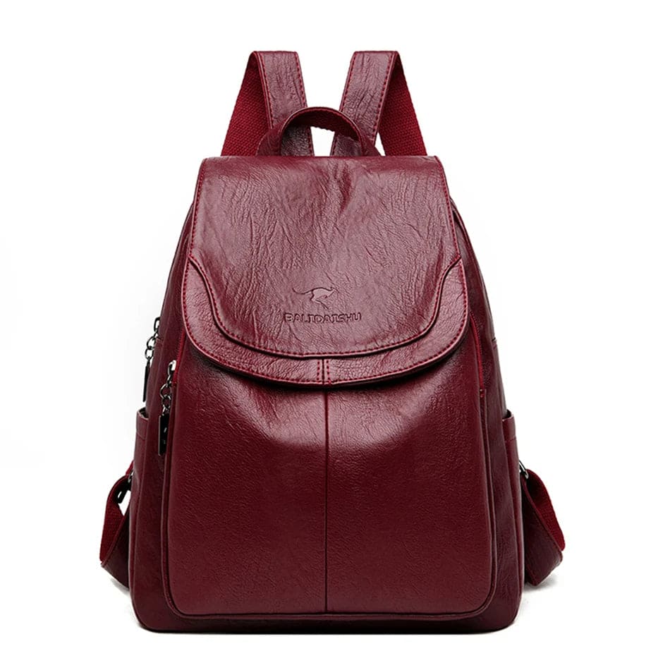 Sac à dos femme cuir noir ajustable