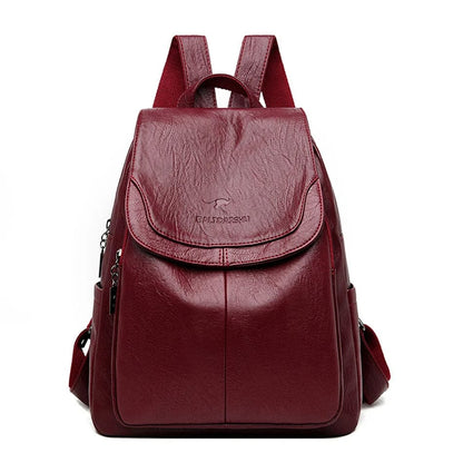 Sac à dos femme cuir noir ajustable