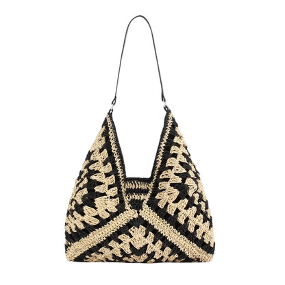 Sac à Main Tressé Élégant Triangle