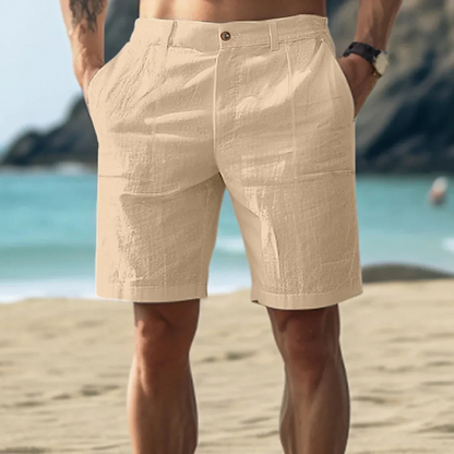 Pantalon court décontracté avec ceinture élastique et poches côtés