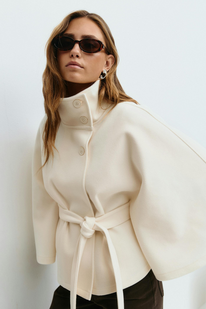 Veste Cape Féminine Élégante avec Ceinture ajustable