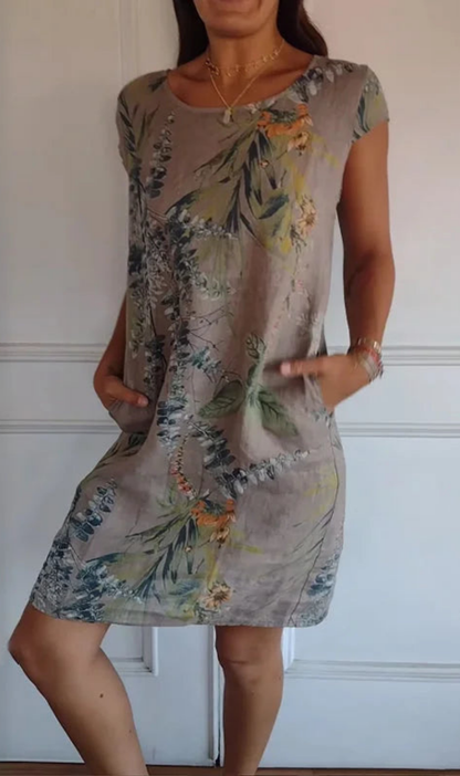 Robe fluide Femme Imprimé Végétal Poches