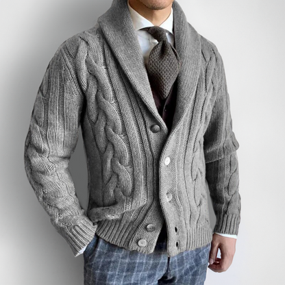 Cardigan Homme Col Montant Oversize
