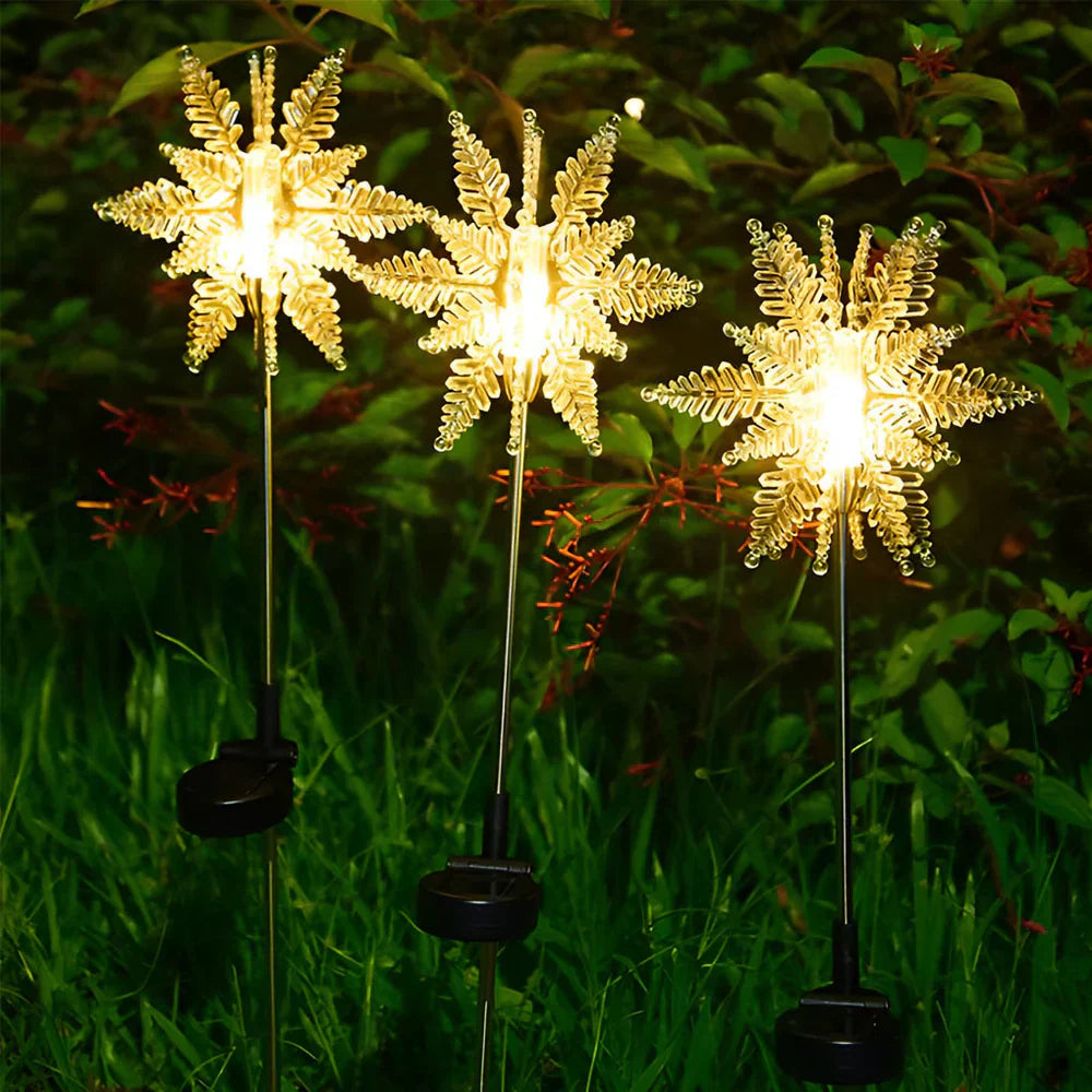 Lampe Solaire Jardin Décorative en Forme de Flocon de Neige Étanche - PanierRoyale