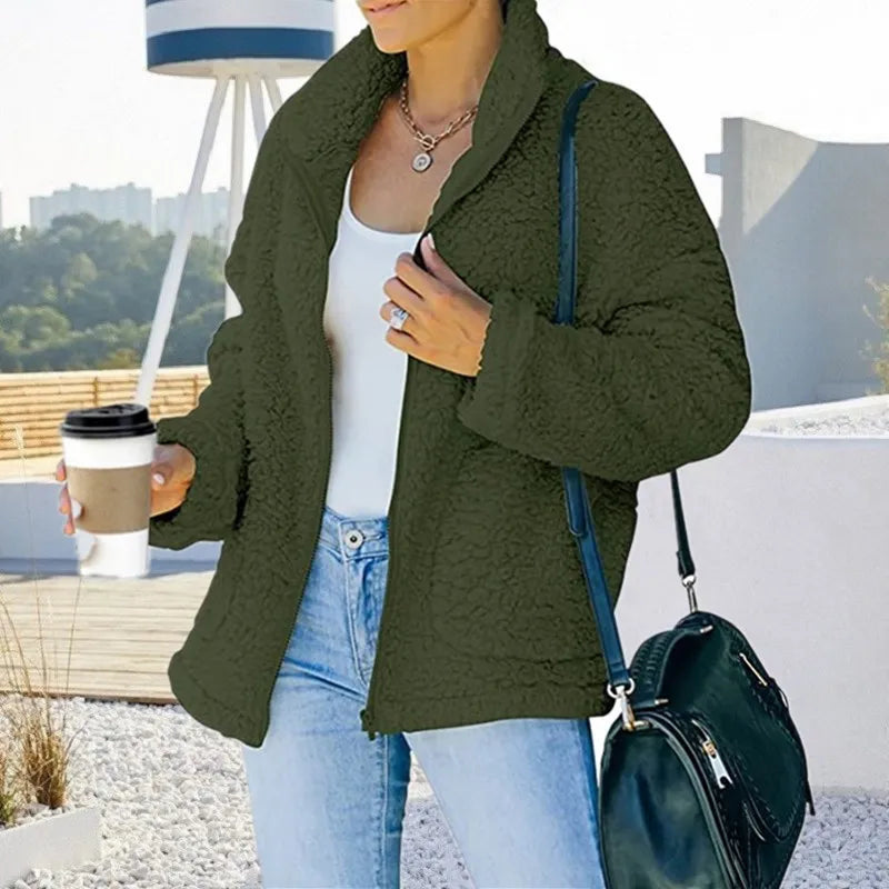 Veste Femme Longue et Élégante en Duvetyn