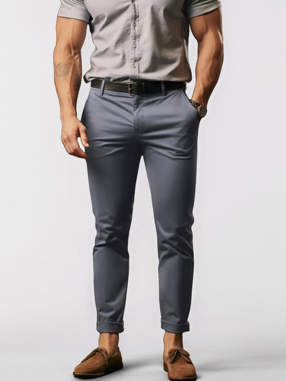 Pantalon Chino Homme Élastique et Léger en Coton Mélangé