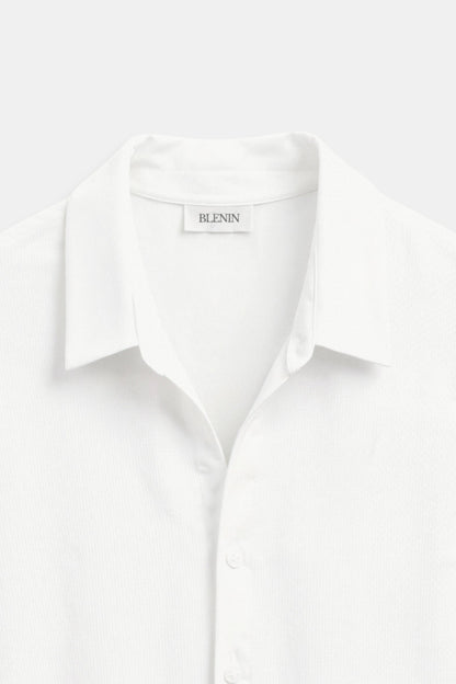 Chemise Lin Cuir Court Manches Été
