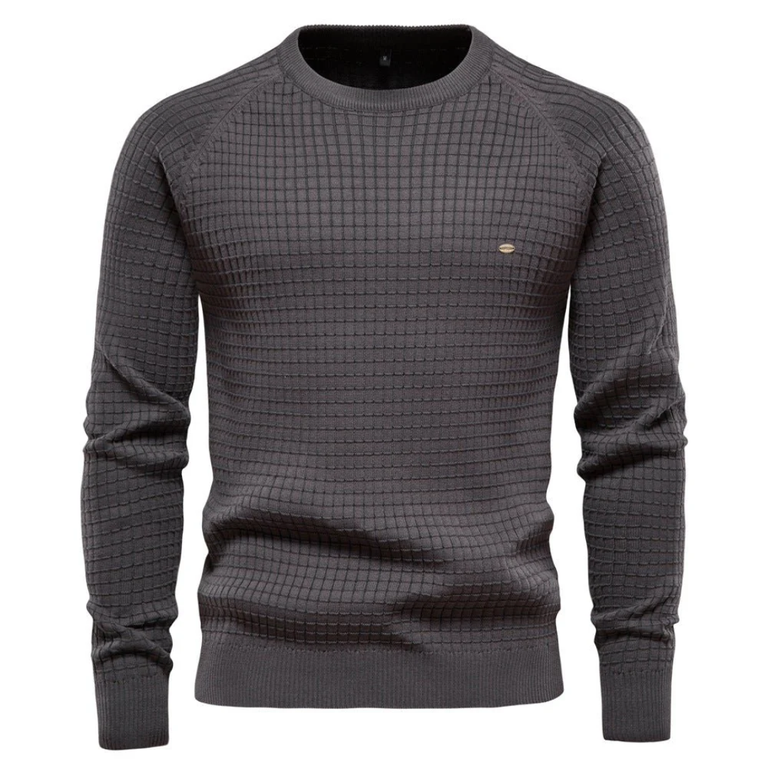 Pull Homme Marine Élégant à Col Rond
