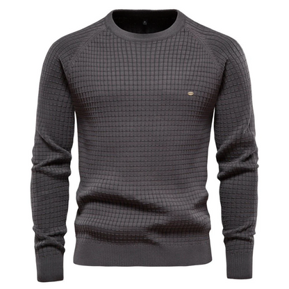 Pull Homme Marine Élégant à Col Rond