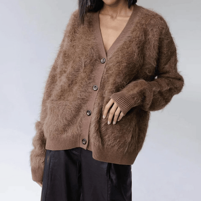 Cardigan Décontracté À Col En V Pour Femme | Hiver