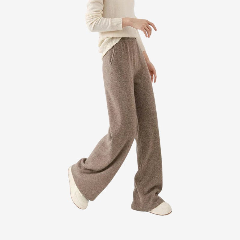 Pantalon Femme Confort Large avec Poches Côte