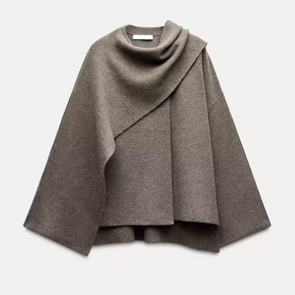 Poncho Femme Hiver - Laine Mérinos Douce et Chaude