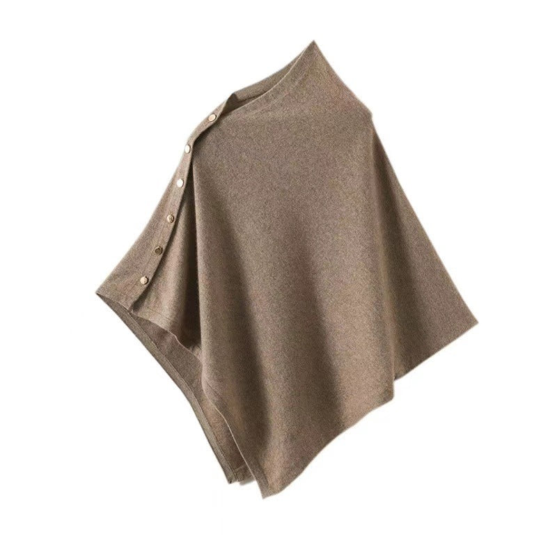 Poncho Élégant Femme - Écharpe Foulard en Soie avec Fermeture Boutons - PanierRoyale
