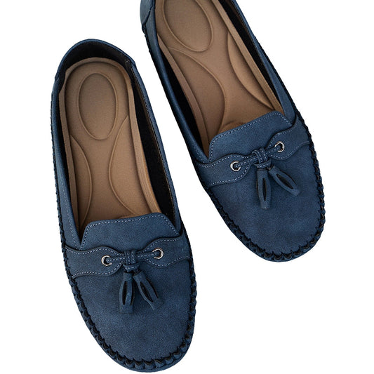 Mocassins Suède Brun avec Nœud et Coutures Raffinées - PanierRoyale