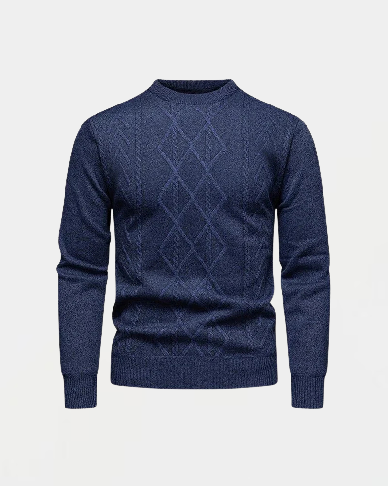 Pull Homme Laine Mélangée à Motif Jacquard