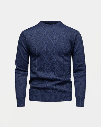 Pull Homme Laine Mélangée à Motif Jacquard