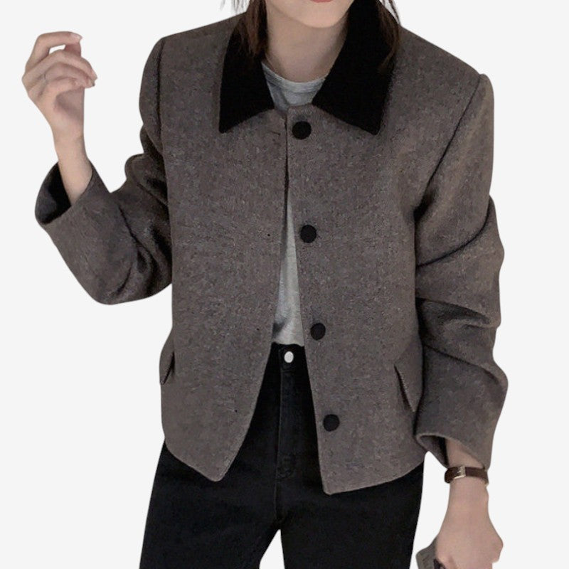 Manteau Femme Chic Col Montant Doublure Chaude - PanierRoyale