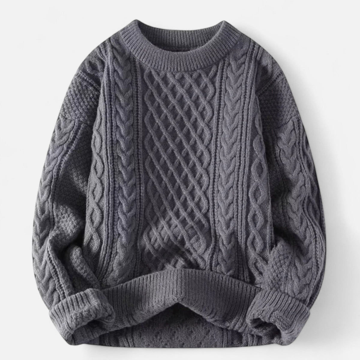 Pull en Laine Rouge Col Rond