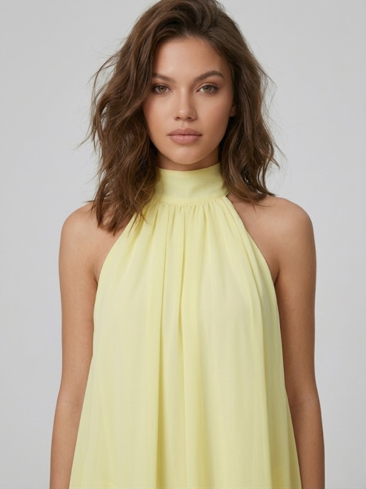 Robe Courte Femme Dos Nu Col Halter Volantée