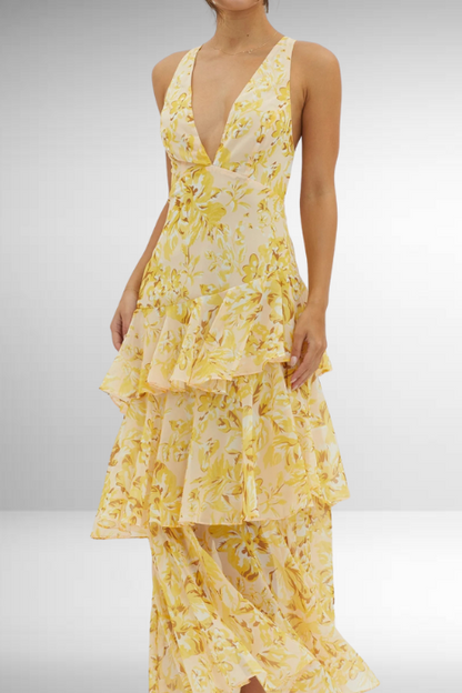 Robe Longue Fleurs Élégante pour Femme