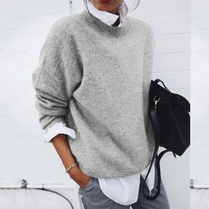 Pull Femme Hiver Chaud Col Rond Mocha