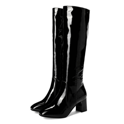 Bottes Cuir Noir Élégantes pour Femme