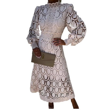 Robe Femme Élégante Manches Longues avec Col Rond - PanierRoyale