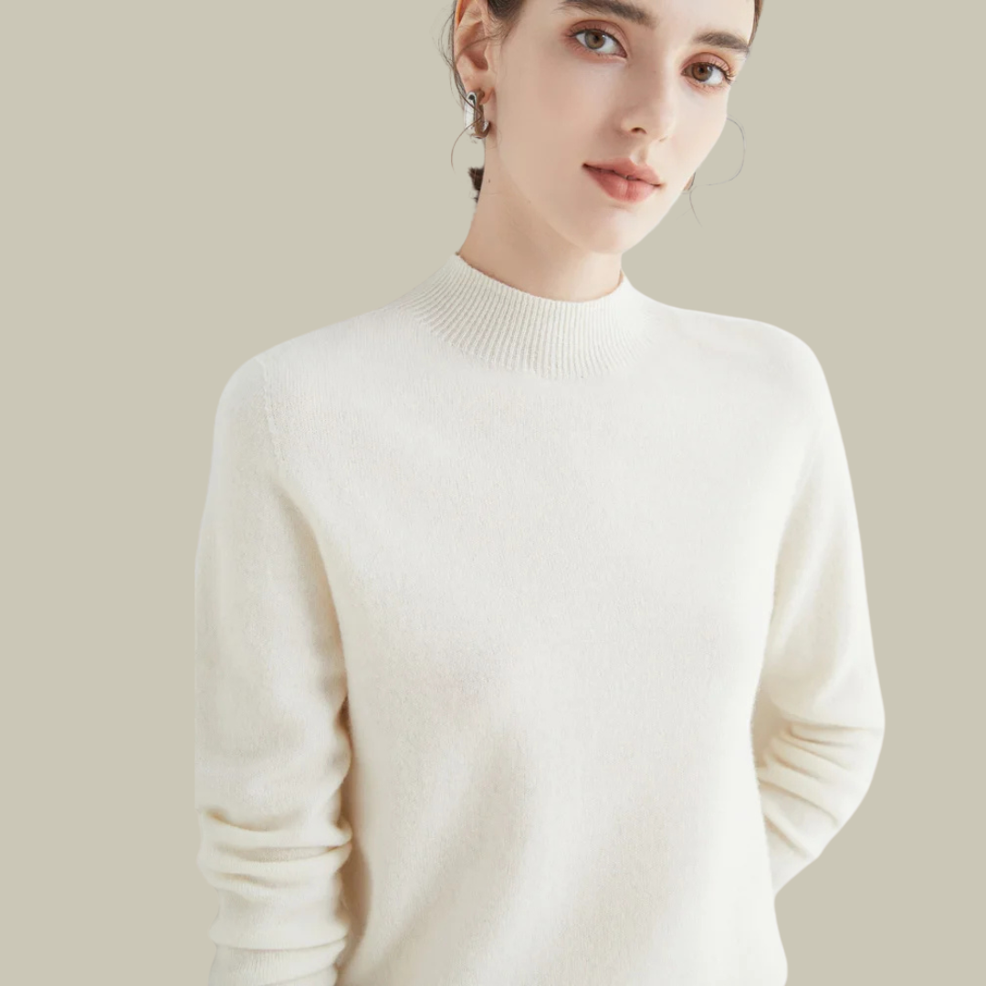 Pull Femme Col Rond en Laine Mérinos Chaud pour Hiver