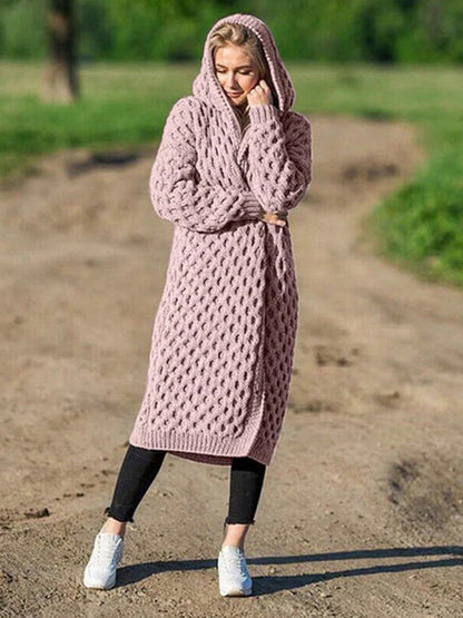 Manteau Femme Long Polaire Chaud et Confortable Beige