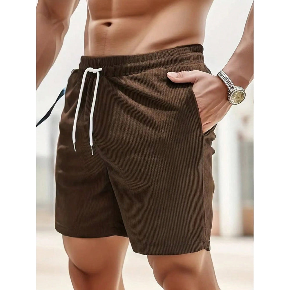 Pantalon Court Décontracté avec Poches et Ceinture Élastique