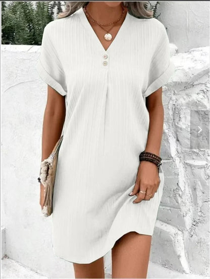 Robe Été en Lin Vert Clair Décolleté