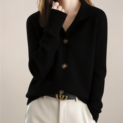Cardigan Femme Printemps Décontracté avec Col et Boutons