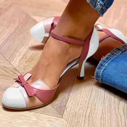 Escarpins Femme Cuir Orthopédiques Bride Réglable Talon Stable