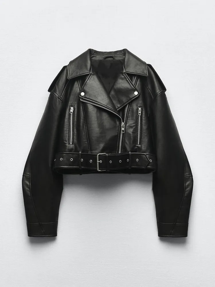 Veste Cuir Simili Féminine et Élégante