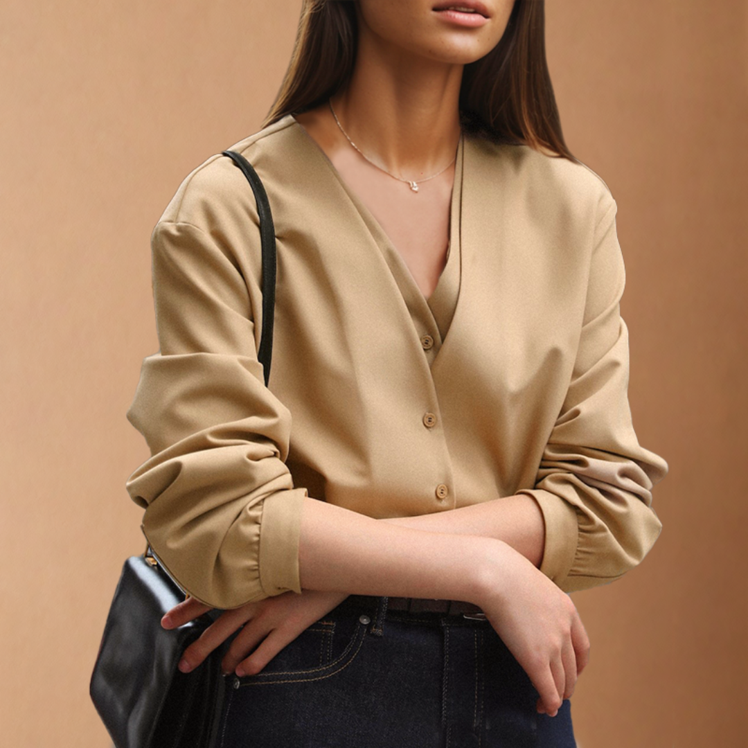 Chemise Féminine Manches Longues en Soie Élégante