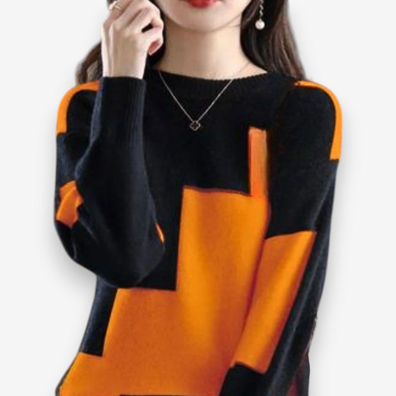 Pull Femme Col Rond Manches Longues et Élégant