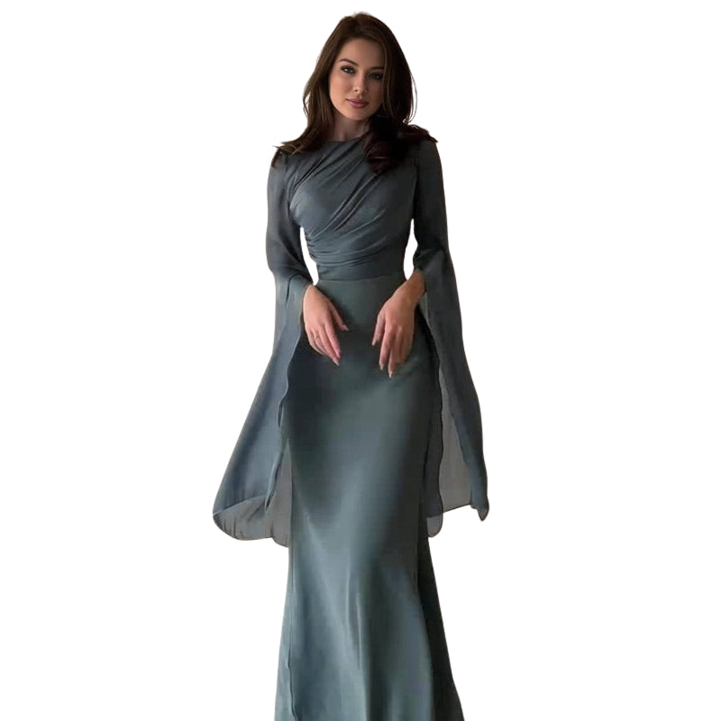 Robe Femme Longue Manches Longues Élégante