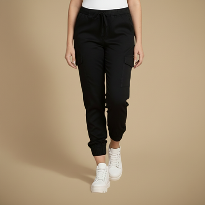 Pantalon Jogging Femme Élastique Confort avec Poches