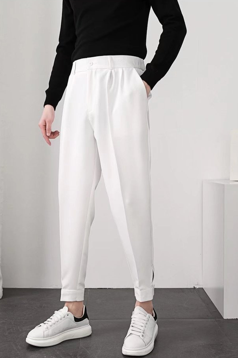Pantalon Homme Noir Élastique Confortable