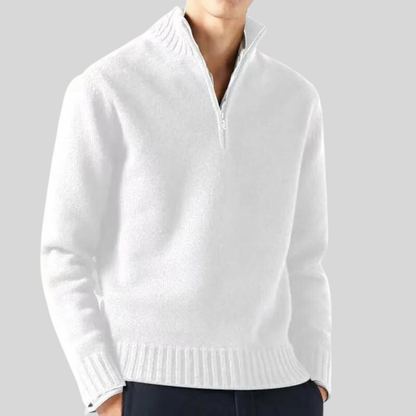 Pull Luxe à Fermeture Éclair Mi-Hauteur
