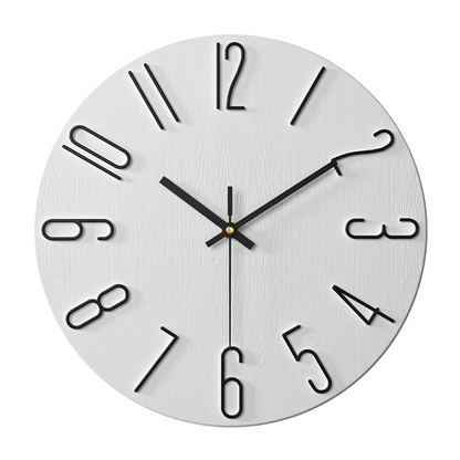 Horloge Murale Design Bois et Chiffres Dorés