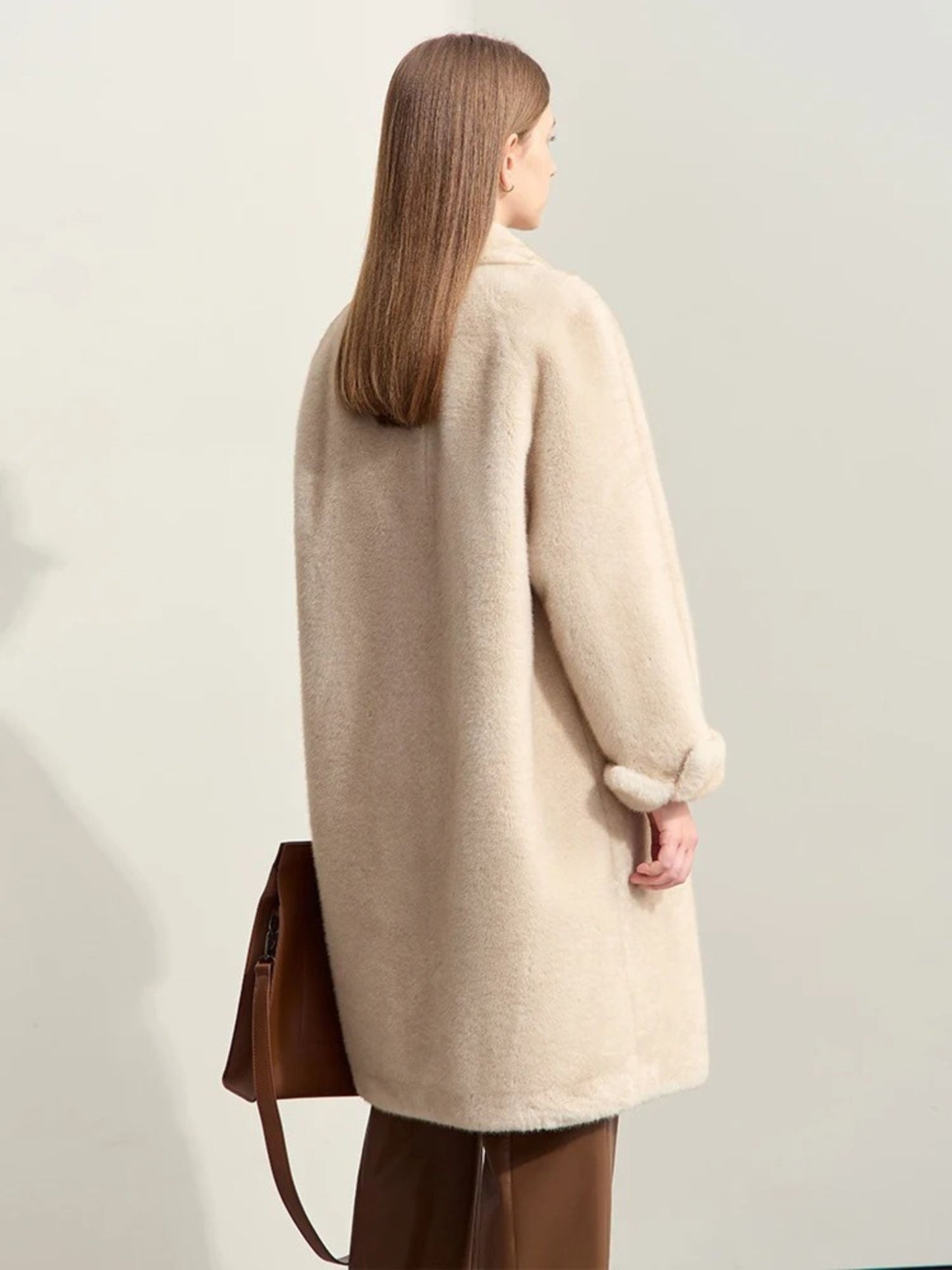 Manteau Hiver Beige en Laine Double Face