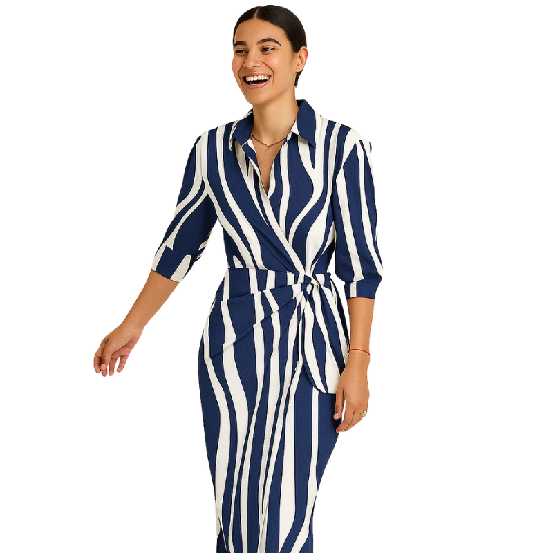 Robe Été Manches Courtes Imprimée Col V
