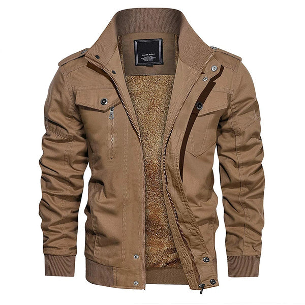 Blouson Aviateur Cuir Homme Manches Longues Style Classique
